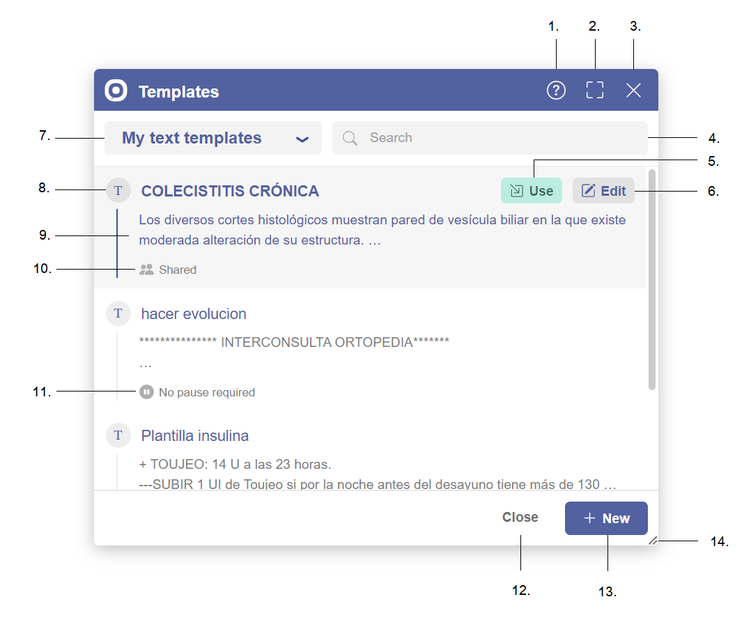Templates Component elements