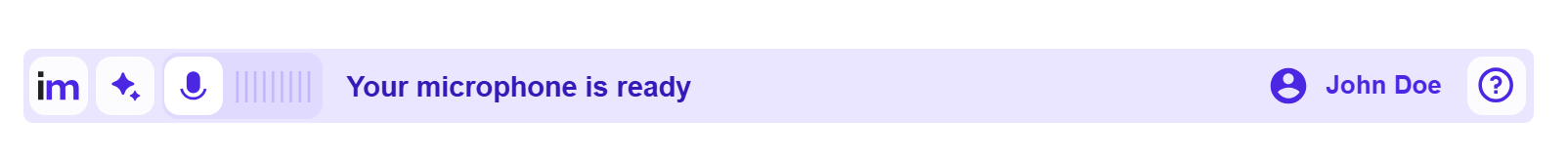 Dictation Bar Component